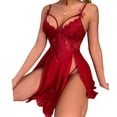 thumbnail image 1 of Camisón ANGGREK Fibra de Poliuretano Vino Rojo con Bragas, 1 of 8