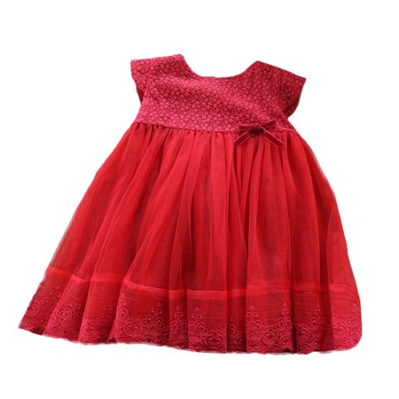 

Rovga Lace Bress Flower Dress Short Sleeve Princess Dress Button Pure Color Girl Suit Casual Children Clothing