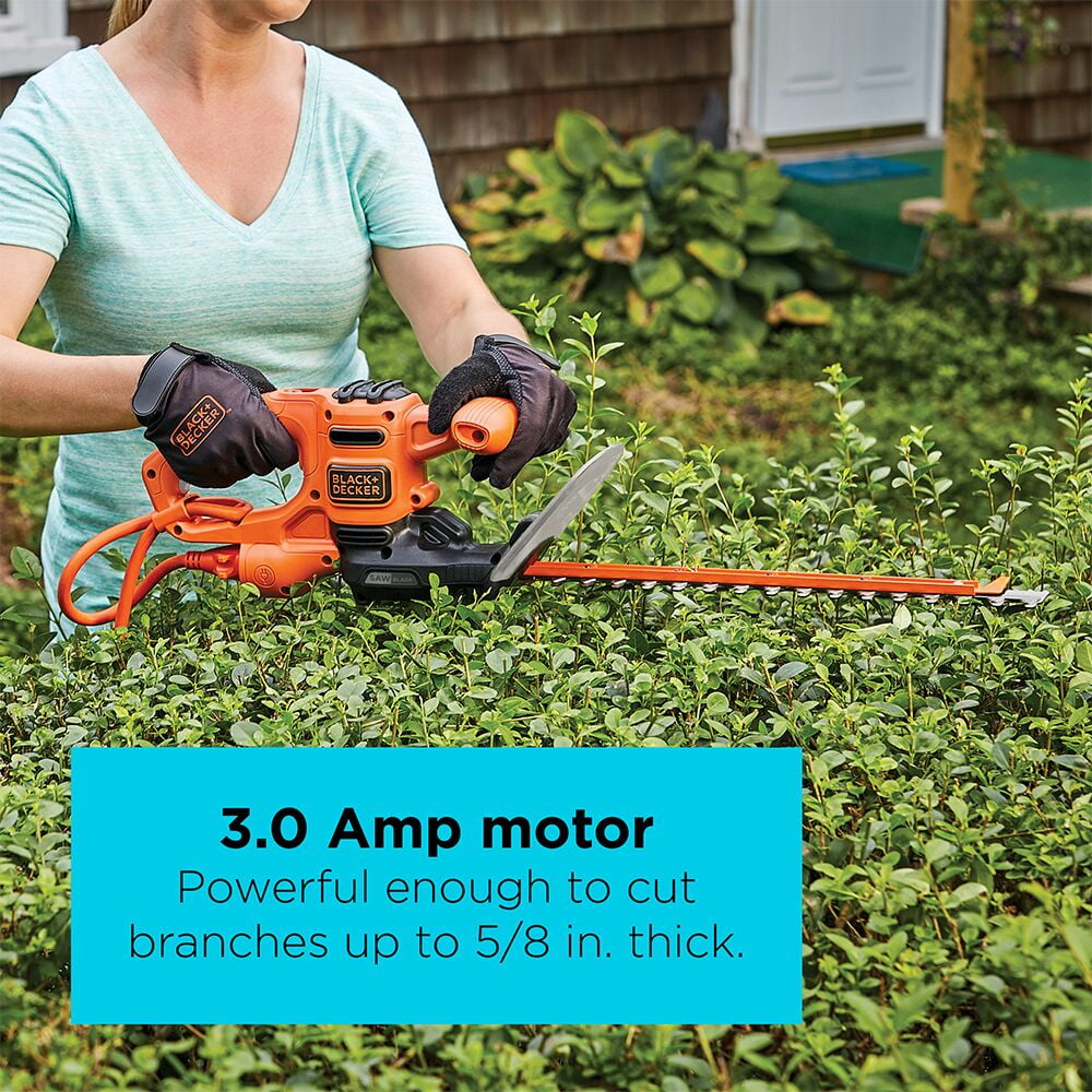 BLACK+DECKER BEHTS125 16" Sawblade Corded Hedge Trimmer