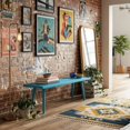 thumbnail image 5 of Mid-Century Modern Full-Size Bench, Teal, 5 of 5