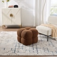 thumbnail image 6 of Zesthouse 20.9″ Wide Boucle Ottoman, Modern Foot Stool, Square Upholstered Tufted Ottoman Coffee Table, Extra Seating for Living Room Bedroom, Brown, 6 of 14