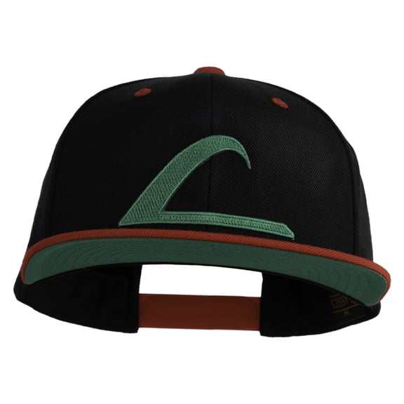 Ash Ketchum League Expo Patched Classic Snapback Wool Blend 2 Tone Cap - Black Red OSFM