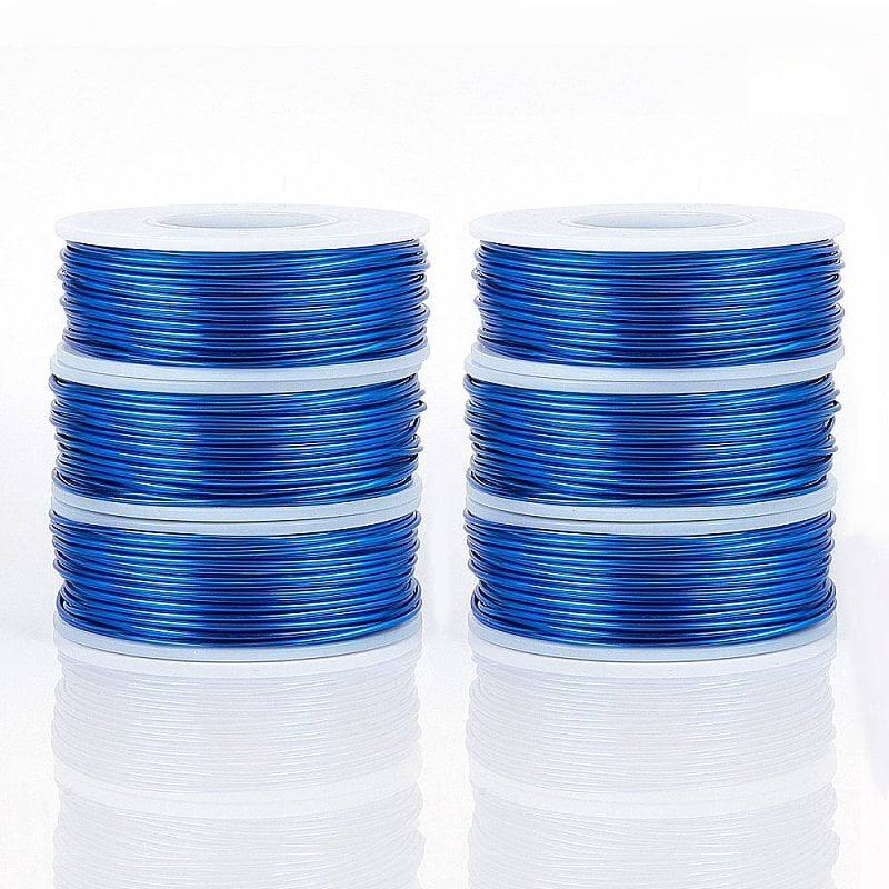 DIY Jewelry Kits with Aluminum Wire and Iron Side Cutting Pliers Blue 1mm about 23m/roll 6rolls/set for DIY