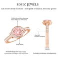 thumbnail image 3 of Rosec Jewels Lab Grown Pink Diamond Engagement Ring - Pink White Diamond Ring (1 Carat, Fancy Pink Color VVS Clarity), 14K Rose Gold, US 12.00, 3 of 4
