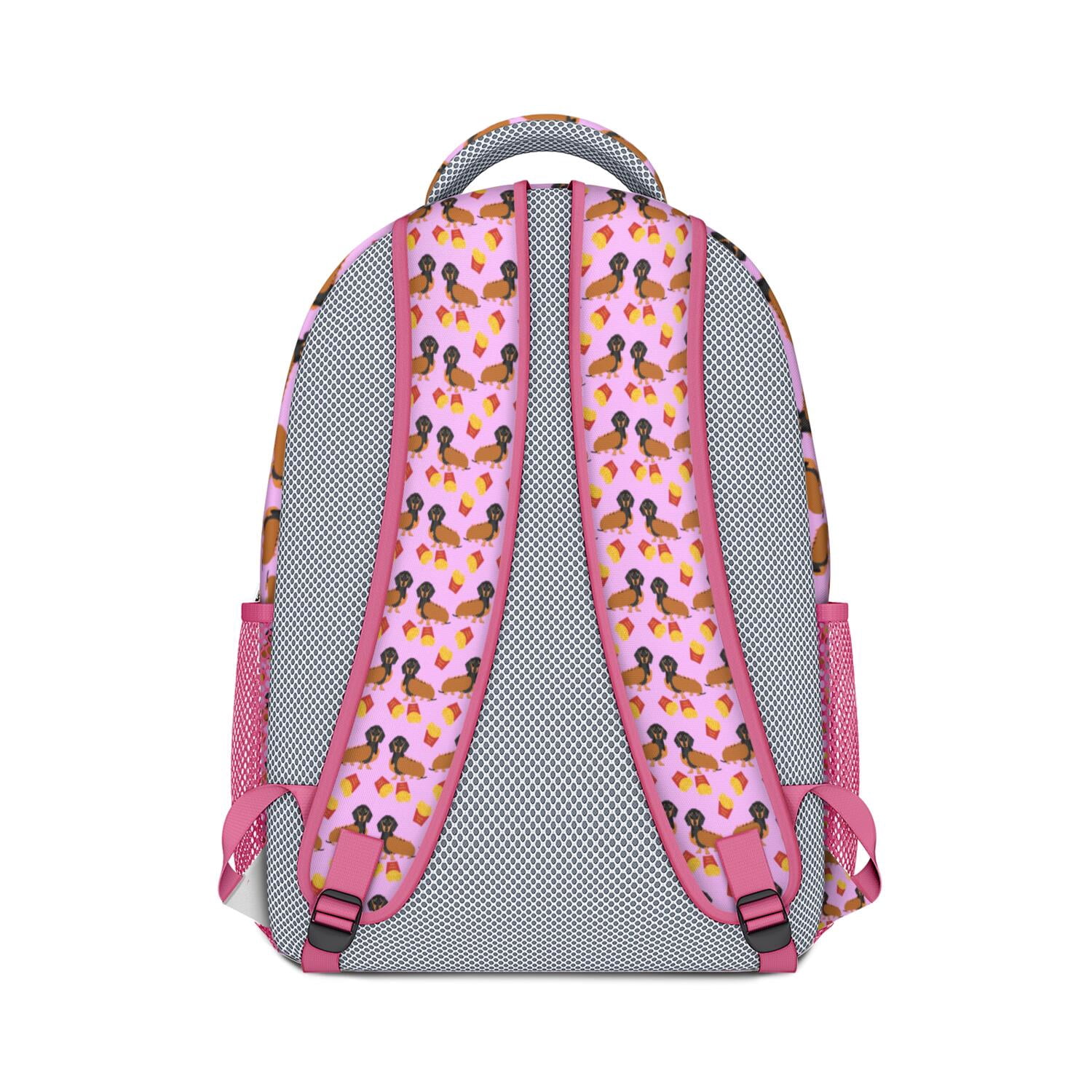 Artistic Dog Pattern Daypack - Adjustable S-Shaped Shoulder Straps for Comfort