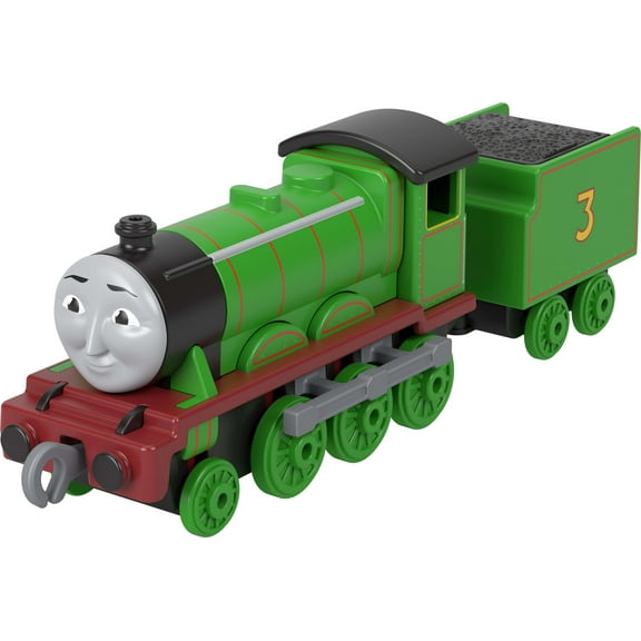 Thomas & Friends by Fisher-Price Large Die-Cast Henry Engine, Push-Along Toy Train & Cargo Car