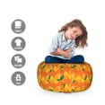 thumbnail image 2 of Abstract Storage Toy Bag Chair, Summer Fruits Citrus Circles Along Fractal Slices and Leaf Juice Fresh, Stuffed Animal Organizer Washable Bag, Large Size, Orange and Vermilion, by Ambesonne, 2 of 3