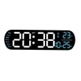 thumbnail image 1 of Reloj despertador digital colorido, luz nocturna, función de memoria Dst, con temperatura Azul, 1 of 7