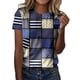 thumbnail image 1 of Gibobby Playera Corte clásico para Mujer Camiseta manga corta con cuello redondo informal verano para mujer(Azul oscuro,G), 1 of 4