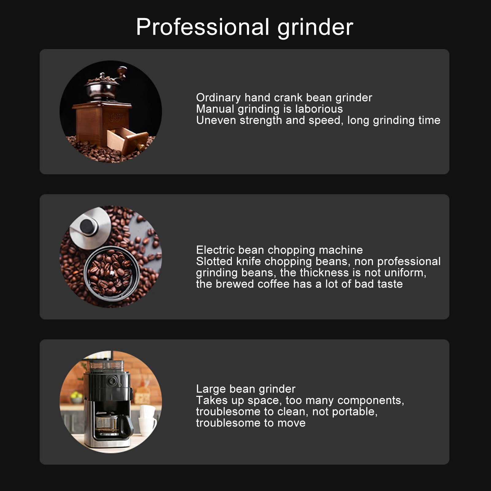 Nieyigj Portable Electric Coffee Grinder Cordless USB Rechargeable Bean Grinder Automatic Burr Mill For Home Office Travel Camping Adjustable Coarseness Compact Lightweight Design 3.1 x 7.9 inches