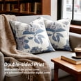 thumbnail image 2 of COOKCOK Set of 2  Floral Vintage Throw Pillow Covers Neutral Accent Print Decorative Cushion Covers Farmhouse Home Decor for Sofa Chair Couch Bedroom Living Room Outdoor, 22"x22", Blue, 2 of 7
