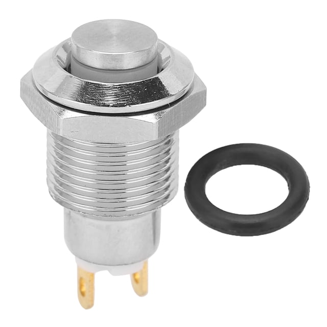 Interruptor de 10 mm de acero inoxidable, pulsador de arranque, impermeable, momentáneo, 3 V