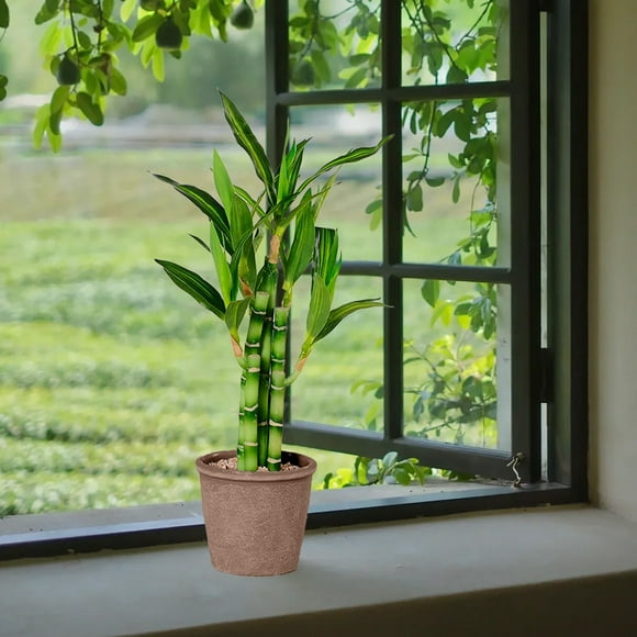 WFDC Simulation Lucky Bamboo Plant,Artificial Fake Potted,Simulation Bamboo Botanicals,Office Decoration Home Decoration Gift Delivery Hotel Lobby Decoration
