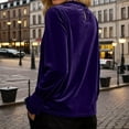 thumbnail image 4 of XIAOCHA Women's Velvet Blouses Long Sleeve Ruffle Neck Smocked Pullover Top Elegant Party Tops, 4 of 5