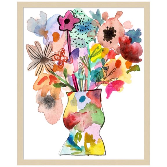 Amanti Art Linear Bouquet II Wood Framed Wall Art Print