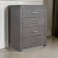 thumbnail image 6 of Benjara Wane Tall Dresser Chest with 4 Drawers, Metal Handles, Gray Wood Finish, 6 of 6