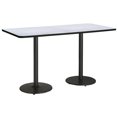 thumbnail image 3 of KFI Studios Mode 3.5' x 8' Bistro Table, Grey Nebula, Black, 3 of 3