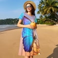 thumbnail image 4 of Rateoe Morpho butterfly and dandelion Pattern Women’s Short Sleeve Dress – Casual Elegant Summer A-Line Dress for Everyday Wear, 4 of 6