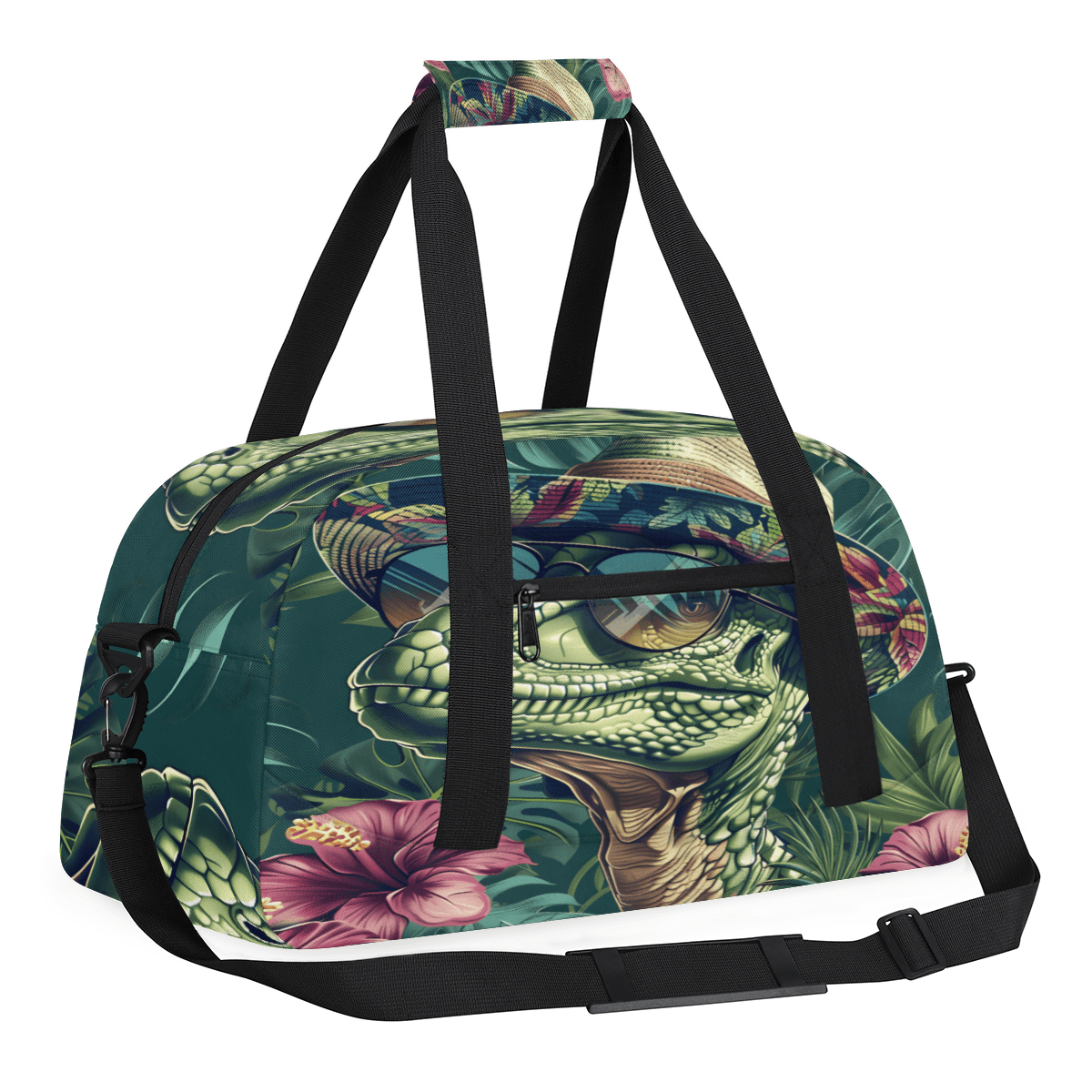 Herdesigns Dinosaur Sports Duffle Bag for Women & Men, Dinosaur Jungle Funny Gym Bag Dance Bag Overnight Bag Carry On Weekender Travel Bag
