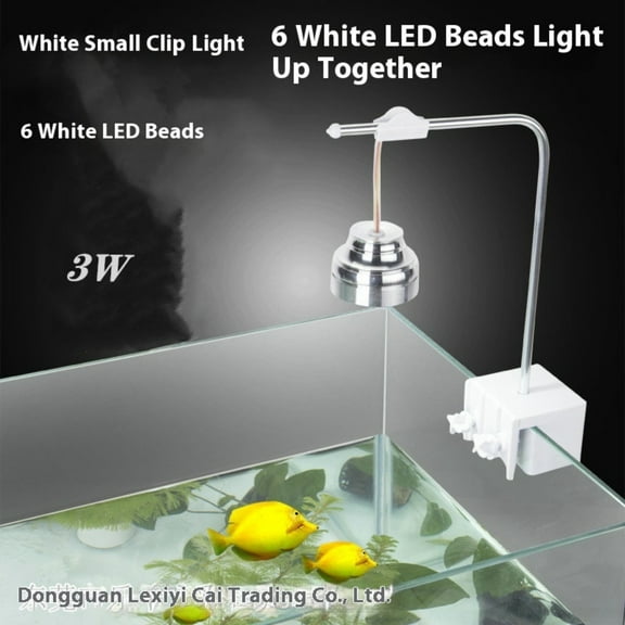 New LED Aquarium Light Clip On Fish Tank Lighting with Adjustable Brightness for Glass Aquariums