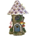 thumbnail image 6 of HD Solar Fairy House Garden Statue Lights Mushroom House with Purple Flowers Cover The Roof, Vivid Butterflies Decoration Solar Powered Garden Light for Outside Patio Balcony Yard Lawn Decor, 6 of 7