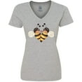 thumbnail image 3 of Inktastic Valentine's Day Bumble Bees Women's V-Neck T-Shirt, 3 of 5