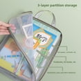 thumbnail image 4 of L-shaped subject classification bag, transparent document bag, zipper style exam preparation bag, archive paper storage bag, 6 pieces, 4 of 5