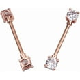 thumbnail image 2 of Pair of 14G Stainless Steel Nipple Rings Cubic Zirconia Tongue Ring Piercing Barbell Bar Body Jewelry for Women, 2 of 9