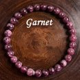 thumbnail image 1 of CNKOO 1/2 Pcs Bracelet Grenat Réglable 6mm Perles en Pierre Naturelle Pierre de Naissance Janvier Symbole d'Engagement Positif Rajeunissement Racine Chakra Équilibre Bijou Cadeau Spirituel Fait Main, 1 of 5