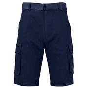 Mens Vintage Utility Cotton Cargo Shorts With Belt