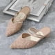 thumbnail image 4 of Sandalias de verano con punta en punta para mujer, planas, informales, de moda, para uso diario, tacón bajo, Color sólido, ropa exterior, medias zapatillas, sandalias, 4 of 5