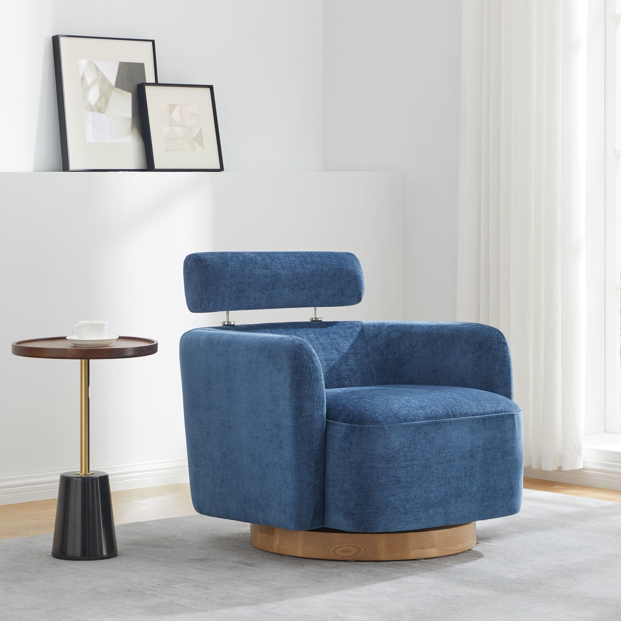 CHITA Modern Swivel Accent Barrel Chairs with Adjustable Backrest