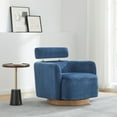 thumbnail image 3 of CHITA Modern Swivel Accent Barrel Chairs with Adjustable Backrest, Living Room Foam Armchairs, Fabric & Wood, Blue, 3 of 14