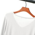 thumbnail image 4 of IWRICH Women's Undershirts V Neck Tops Soft Long Sleeve Sleep Shirt Stretchy Casual Basic Tee Shirt White XXXXXXL, 4 of 8