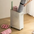 thumbnail image 3 of Aqestyerly Rolling Laundry Hamper with Wheels Foldable Clothes Storage Cart Slim Organizer for Corner Bathroom Laundry Yoga Mat HWRETIE, 3 of 6