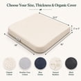 thumbnail image 3 of Organic Textiles 100% Organic Latex Seat Cushion with Heather Gray Cotton Cover - (3", Medium) - Pack of 1, 3 of 8