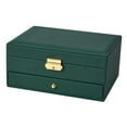 thumbnail image 2 of Jewelry Box Showcase with Drawer 4 Hooks Ears Jewellery Gift Green, 2 of 7