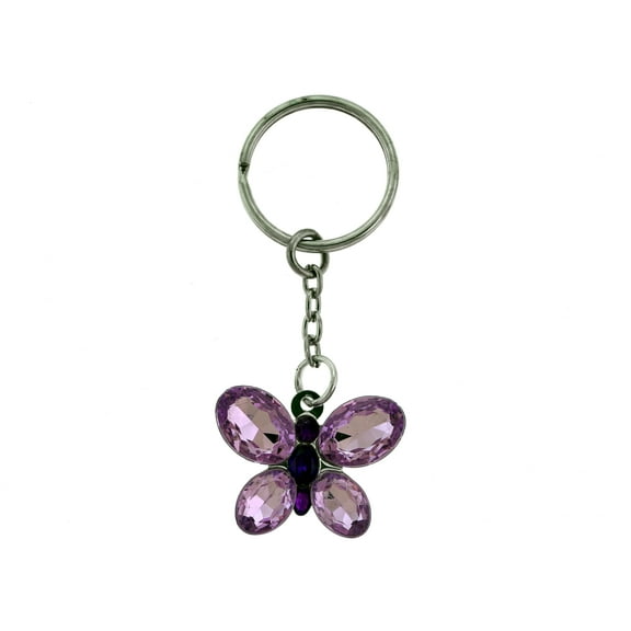 Purple Rhinestone Butterfly Key Chain KEKC4851