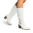 thumbnail image 5 of DREAM PAIRS Women's Knee High Slouch Boots Side Zipper Chunky Heel Tall Boots with Buckle, 5 of 6