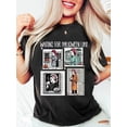 thumbnail image 1 of Women's White Halloween T-Shirt "Waiting for Halloween Like" Graphic Tee with 4 Spooky Season Panels, Stretchy Casual Round Neck Shirt, Machine Washable for Parties & Casual attire, Hal, 1 of 7