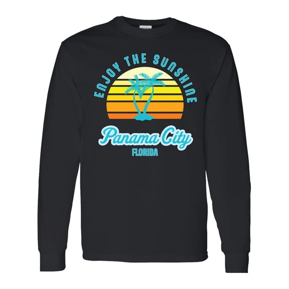 Inktastic Summer Enjoy the Sunshine Panama City Florida in Blue Long Sleeve T-Shirt