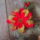 thumbnail image 4 of Colgante de árbol de Navidad artificial de una sola capa de oro rosa y flores de Navidad, guirnalda de flores decorativas, accesorios para regalo navideño, 4 of 6