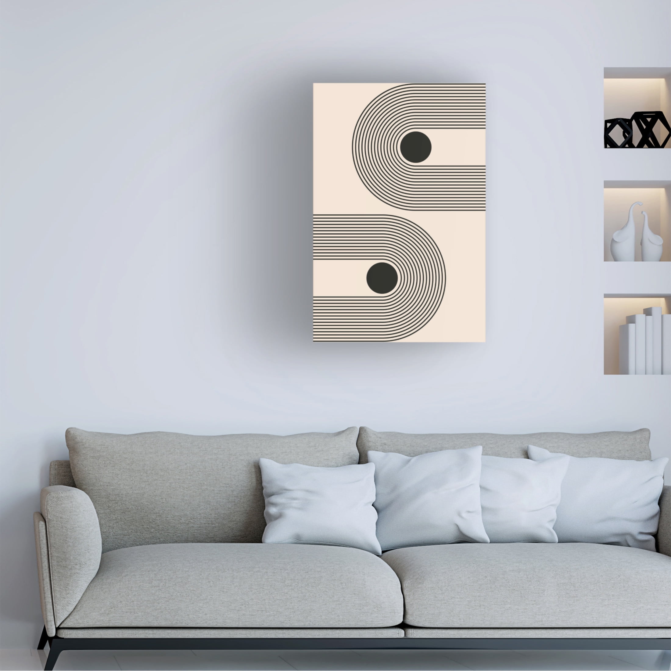Trademark Fine Art jay stanley Black Boho Vibe Series 6 Canvas Wall Art