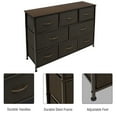thumbnail image 2 of Sorbus Dresser with 8 Drawers - Furniture Storage Chest for Kids Clothing Organization, Bedroom, Hallway, Closet, Office - Steel Iron Frame, Rustic Farmhouse Wood Top, Fabric Bins (Brown), 2 of 10