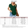 thumbnail image 5 of Women's OD Green V-Neck T-Shirt with Short Petal Sleeves, Back Pleats, and Loose Fit for Casual Wear - Size XXL, 5 of 5