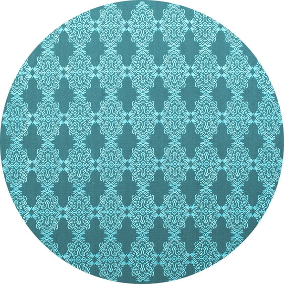 Ahgly Company Indoor Round Abstract Light Blue Contemporary Area Rugs, 4' Round