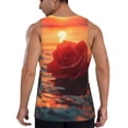 thumbnail image 3 of Bixox Romantic Roses Sunset Ocean Pattern Men's Gym Tank Tops Workout Sleeveless T-Shirts Athletic Muscle Tank Training Bodybuilding Shirts,S-4XL, 3 of 7