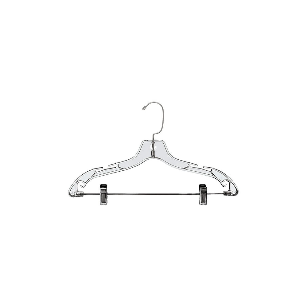 17 inch Clear Plastic Suit Hangers Case of 100