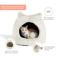 thumbnail image 2 of Best Friends by Sheri Meow Hut Fur Dome Pet Bed – Covered Cat Cave for Cats & Small Dogs up to 15 lbs, Faux Fur Hideaway with Water-Resistant Bottom, Machine Washable, Ivory, 2 of 5