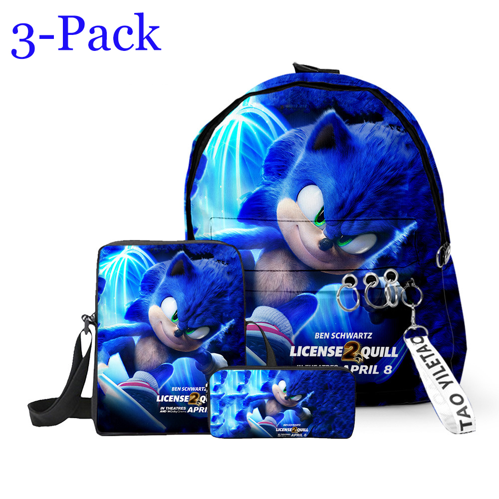 Sonic the Hedgehog Cartoon Backpack School Bag，SONIC Backpack